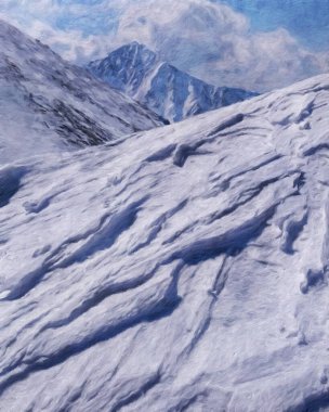 Suluboya ve yağlı boya doğa manzarası, ünlü seyahat ve turistik yer, poster, kağıt, tekstil veya tuval için açık hava tatil eğilimi. Modern sanat tasarımı duvar kağıdı. Duvar resimleri