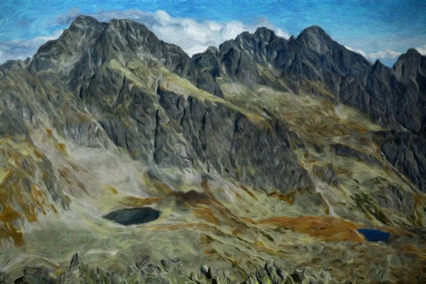 Suluboya ve yağlı boya doğa manzarası, ünlü seyahat ve turistik yer, poster, kağıt, tekstil veya tuval için açık hava tatil eğilimi. Modern sanat tasarımı duvar kağıdı. Duvar resimleri