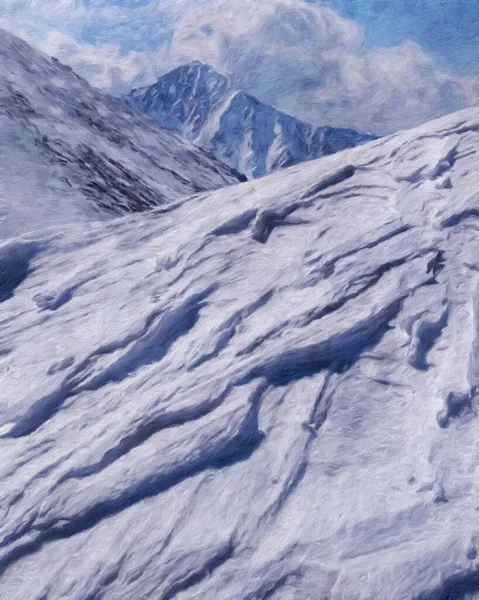 Suluboya ve yağlı boya doğa manzarası, ünlü seyahat ve turistik yer, poster, kağıt, tekstil veya tuval için açık hava tatil eğilimi. Modern sanat tasarımı duvar kağıdı. Duvar resimleri