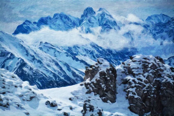 Suluboya ve yağlı boya doğa manzarası, ünlü seyahat ve turistik yer, poster, kağıt, tekstil veya tuval için açık hava tatil eğilimi. Modern sanat tasarımı duvar kağıdı. Duvar resimleri