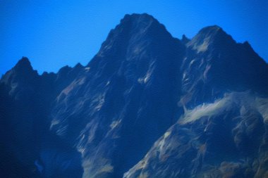 Suluboya ve yağlı boya doğa manzarası, ünlü seyahat ve turistik yer, poster, kağıt, tekstil veya tuval için açık hava tatil eğilimi. Modern sanat tasarımı duvar kağıdı. Duvar resimleri