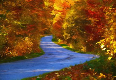 Suluboya ve yağlı boya doğa manzarası, ünlü seyahat ve turistik yer, poster, kağıt, tekstil veya tuval için açık hava tatil eğilimi. Modern sanat tasarımı duvar kağıdı. Duvar resimleri