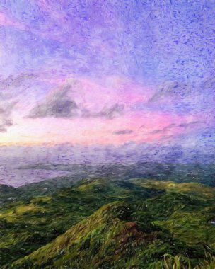 Petrol resimli doğa resimleri, ünlü seyahat ve turizm mekanı, poster, kağıt, tekstil veya tuval için açık hava tatil eğilimi baskısı. Modern sanat tasarımı duvar kağıdı. Duvar resimleri