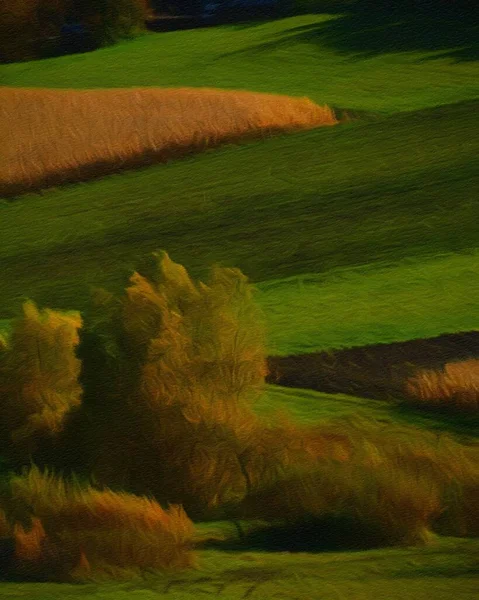 Acuarela Pintura Óleo Naturaleza Paisaje Famoso Lugar Turístico Viajes Aire —  Fotos de Stock