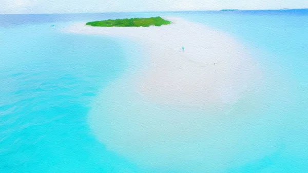 Acquerello Pittura Olio Paesaggio Naturale Famoso Viaggio Luogo Turistico Stampa — Foto Stock