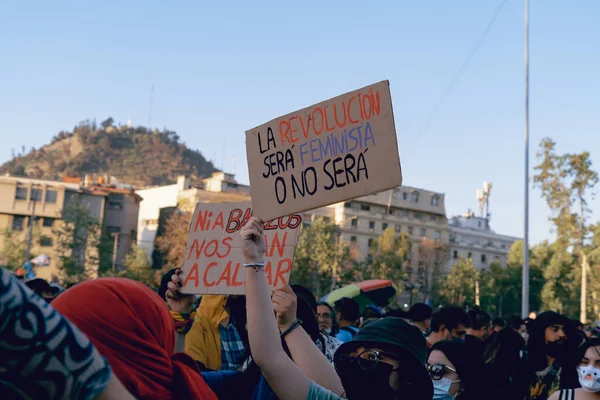 健康システムの乱用のためのプラザBaquedano尊厳サンティアゴ・デ・チリのデモンストレーション — ストック写真