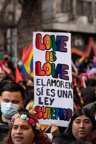 Marcha Pela Igualdade Gênero Chile Pride 2022 Foto Alta Qualidade — Fotografia de Stock