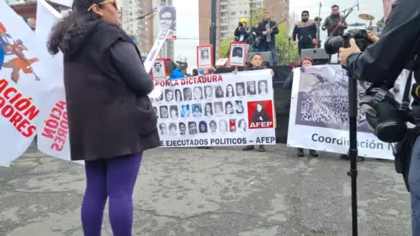 Santiago Chile September 2022 Demonstration Für Das Verschwindenlassen Der Militärdiktatur — Stockvideo