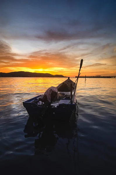 Zonsondergang Boven Het Meer — Stockfoto