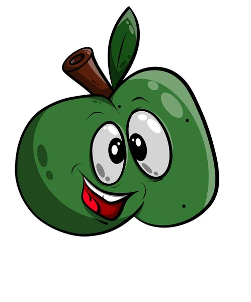 Зелене Яблуко Усмішкою — стокове фото