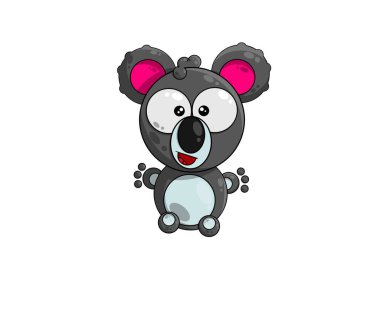 Sevimli gri mutlu koala 