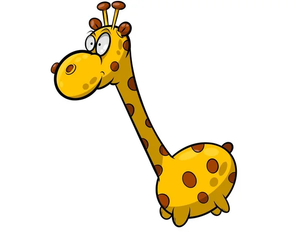 Gele Grappige Cartoon Giraffe — Stockfoto