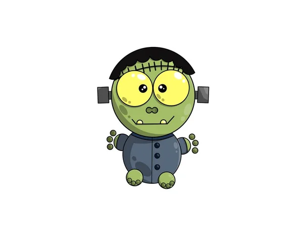 Yeşil Mutlu Komik Frankenstein — Stok fotoğraf