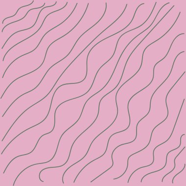 Kare şeklinde pembe arkaplanı olan rastgele çizgi deseni yeşil çizgi sanatı