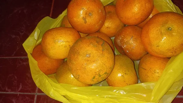 Immagine Granulosa Sfocata Del Mazzo Frutta Arancione Arance Frutta Gialla — Foto Stock