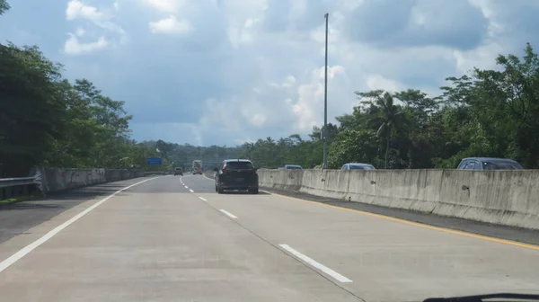 Boyolali Jawa Tengah Março 2022 Quadro Embaçado Estrada Concreto Rígido — Fotografia de Stock