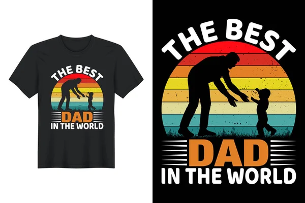 Best Dad World Shirt Design Father Day Shirt Design — 스톡 벡터