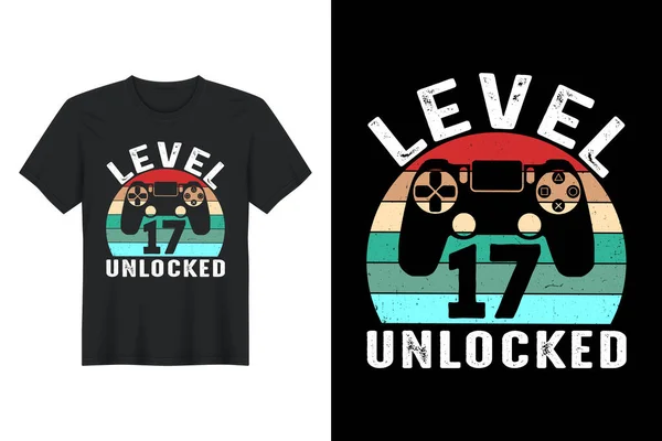 Level Unlocked Shirt Design — 스톡 벡터