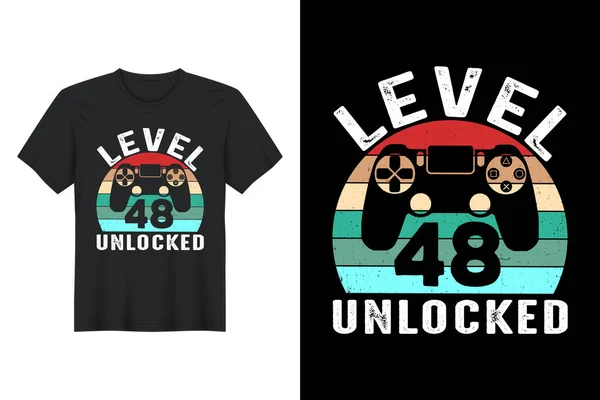 Level Unlocked Shirt Design — Vettoriale Stock