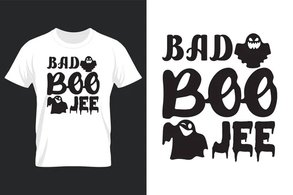 Bad Boo Jee Halloween Svg Shirt Design — 스톡 벡터