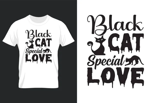 Black Cat Special Love Halloween Svg Shirt Design — Archivo Imágenes Vectoriales