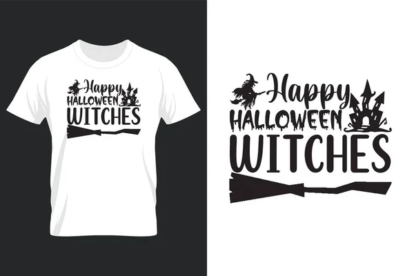 Happy Halloween Witches Halloween Svg Shirt Design — 스톡 벡터