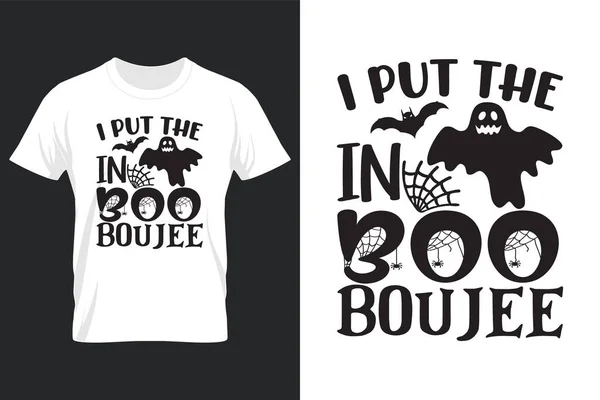 Put Boo Boujee Halloween Svg Shirt Design — 스톡 벡터