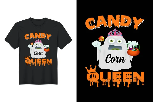 Candy Queen Halloween Shirt Design — 스톡 벡터