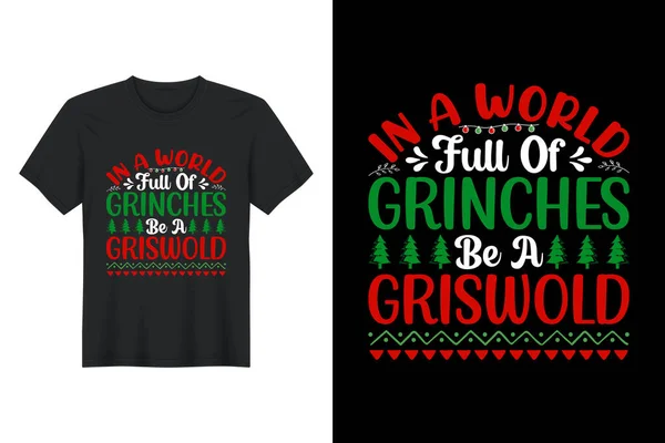 Mundo Lleno Grinches Ser Griswold Diseño Camiseta Navidad — Archivo Imágenes Vectoriales