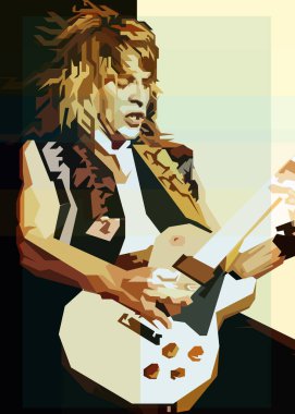 Randy Rhoads gitarist portresi, Randall William Rhoads, Sessiz Riot grubunun kurucu üyesi ve Ozzy Osbourne 'un ilk iki solo albümünde gitarist ve söz yazarıydı..