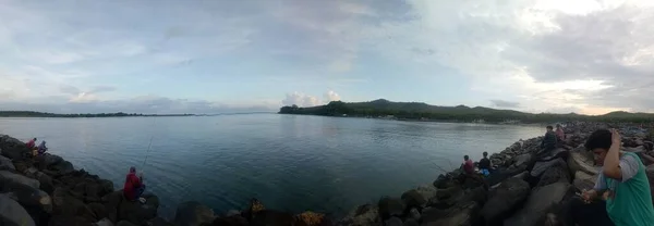 Vista Panorâmica Plawangan Grajagan Bay Banyuwangi Java Oriental Indonésia — Fotografia de Stock