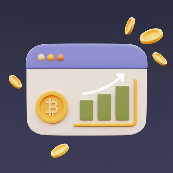 Inwestycje Finansowe Lub Kryptowaluta Trendy Koncepcja Ekranie Monet Bitcoin Biznes — Zdjęcie stockowe