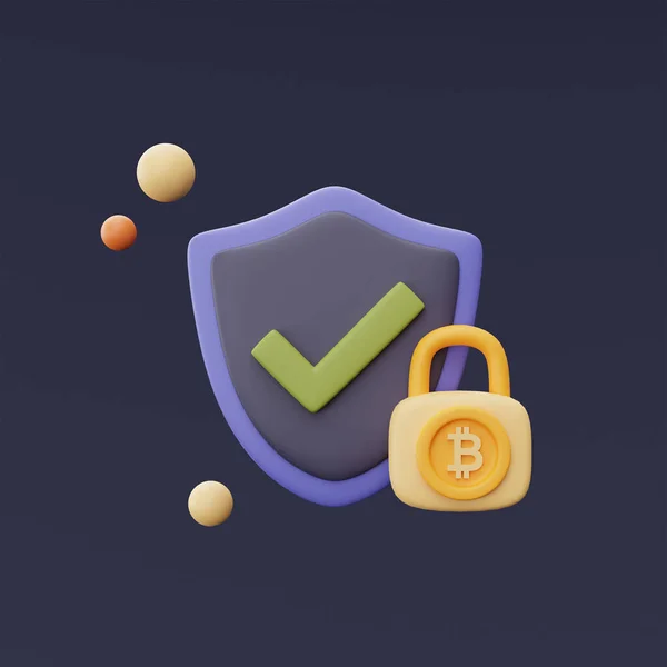 暗号通貨プライバシー情報セキュリティコンセプト ビットコイン エテリアム ブロックチェーン技術サービス 最小限のスタイル 3Dレンダリング — ストック写真