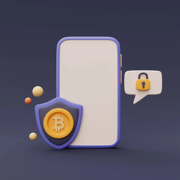 Cryptocurrency Transaktion Säkerhet Koncept Med Smartphone Bitcoin Blockchain Teknik Tjänster — Stockfoto