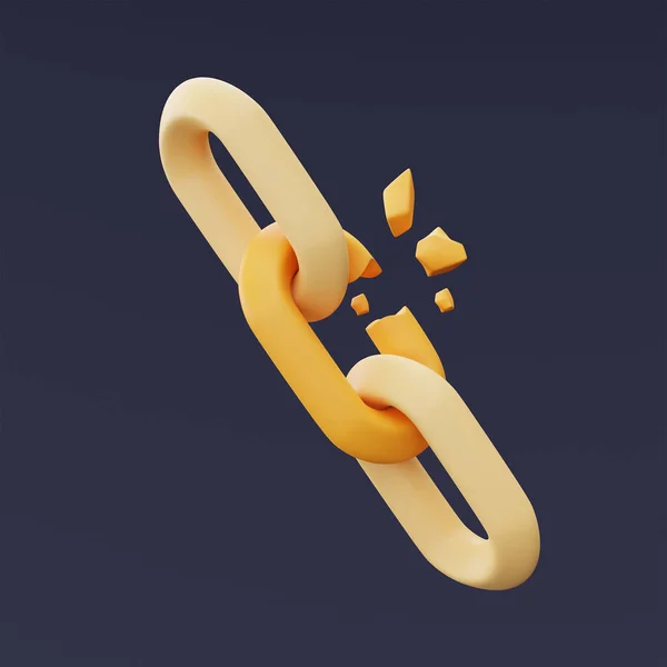 Blockchain Link Symbol Cryptocurrency Concept Bitcoin Minimal Style Rendering — Foto Stock