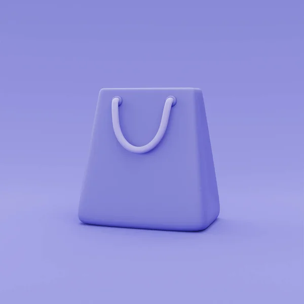 Sac Provisions Violet Isolé Concept Achat Ligne Style Minimal Rendu — Photo