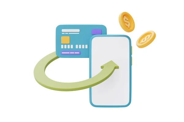 온라인 서비스 Online Cashback Service 디지털 Digital Pay Concept 크레디트 — 스톡 사진