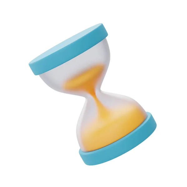 3d render kum saati arkaplanda izole edildi. Minimum tasarım, 3D görüntüleme.