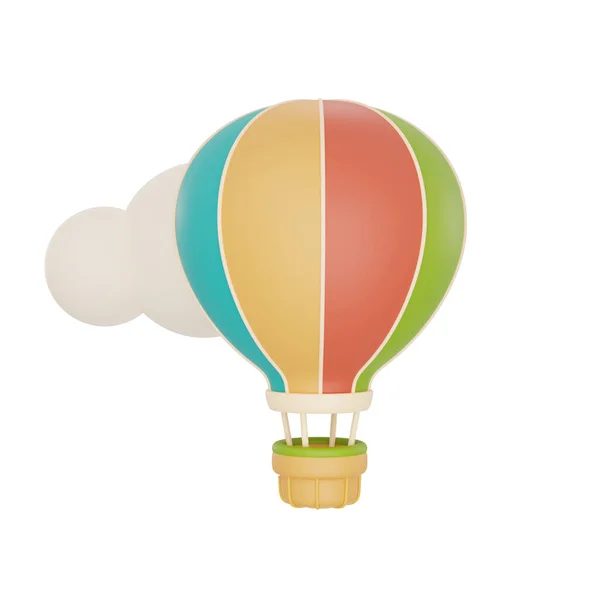 hot air balloon isolated on light background,Camping equipment,summer camp concept,3d rendering