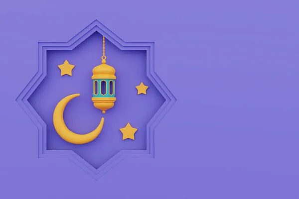 Ramadan Вітання Ісламське Свято Рая Харі Eid Adha Рендеринг — стокове фото