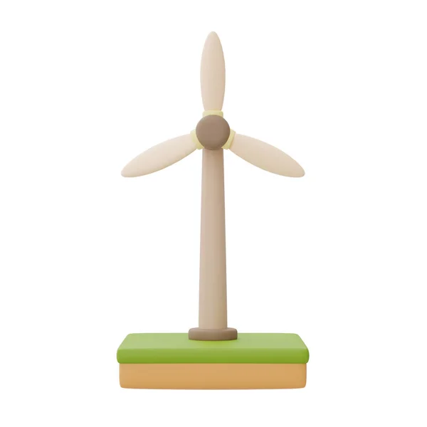 Éolienne Source Alternative Électricité Concept Respectueux Environnement Énergie Propre Rendu — Photo
