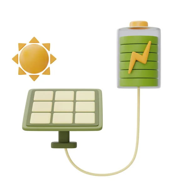 Source Alternative Électricité Concept Avec Panneaux Solaires Batterie Respectueux Environnement — Photo