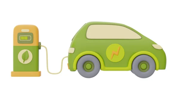 Milieuvriendelijk Concept Voor Duurzame Energie Laadstation Voor Elektrische Auto Milieuvriendelijke — Stockfoto