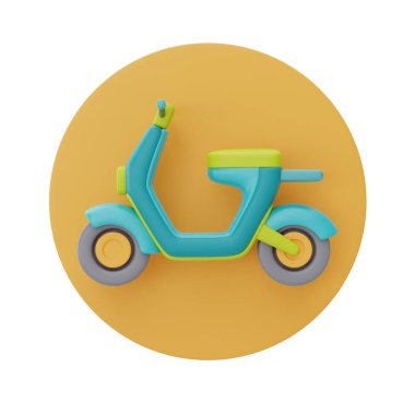 Motosiklet sembolü, çevre dostu yenilikler, temiz enerji, 3D görüntüleme