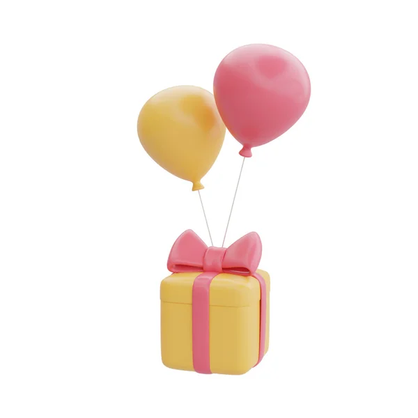 Gift Boxes Balloons Floating Isolated White Background Great Discount Sale — Stock Photo, Image