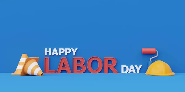 Happy Labour Day Usa Concept Construction Tools Equipment Blue Fone — стоковое фото