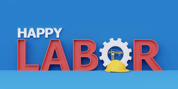 Happy Labour Day Usa Concept Construction Tools Equipment Blue Fone — стоковое фото
