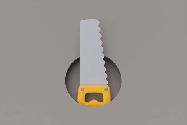 Construction Tools Equipment Saw Isolated Grey Background Labor Day Renderin — Photo