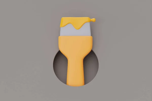 Construction Tools Equipment Paint Brush Isolated Grey Background Labor Day — Foto de Stock