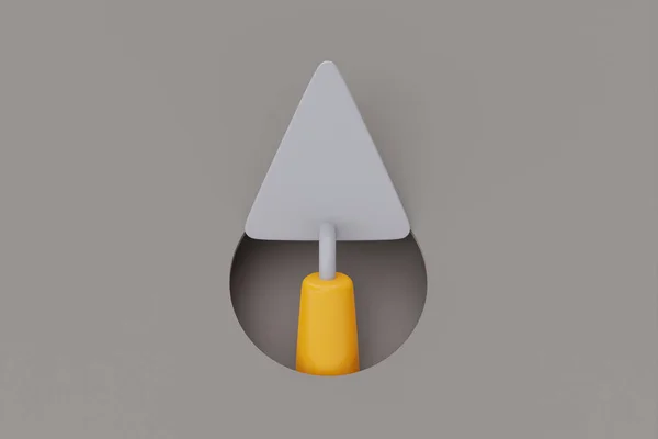 Construction Tools Equipment Trowel Isolated Grey Background Labor Day Renderin — Foto de Stock